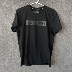 Ten Thousand Shirt Mens Small Black Durable Logo Tee Athletic Training Gym